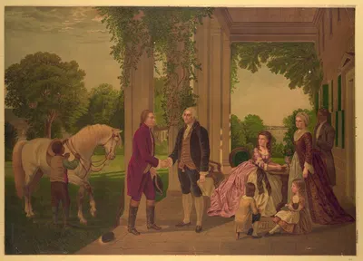 Прием Лафайета в Маунт-Верноне, доме Вашингтона by Герман Бенке, 1875 — digital art print download