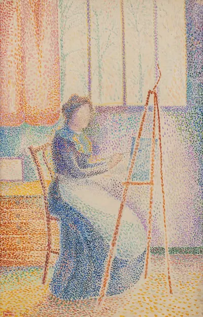 Жена художника у своего мольберта by Ипполит Петижан, 1910-1912 — digital art print download