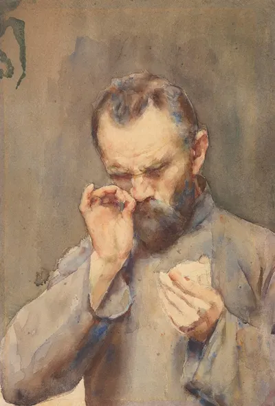 Мужчина, курящий табак by Юлиан Фалат, 1929 — digital art print download