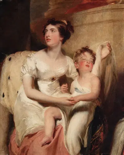 Portrait of Anne, Countess of Charlemont and her son James by Sir Thomas Lawrence — digital art print download