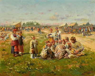Музыканты на сельской ярмарке by Владимир Егорович Маковский, 1882 — digital art print download