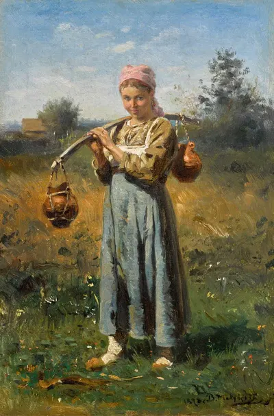 Крестьянская девушка by Владимир Егорович Маковский, 1878 — digital art print download