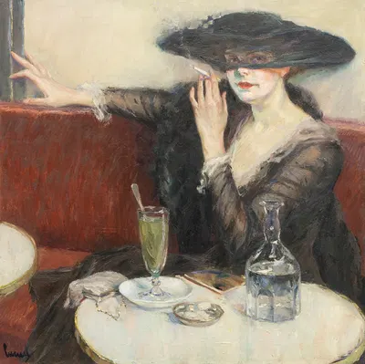 В кафе by Эдвард Кукуэль, 1910-1920 — digital art print download