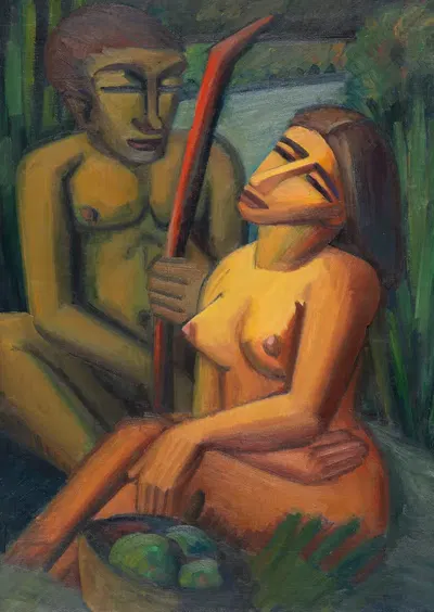 Адам и Ева by Эмиль Маецель, 1919 — digital art print download