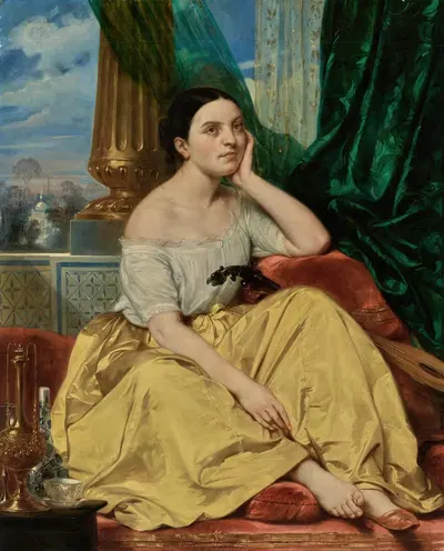 Предполагаемый портрет Лоры Деверии (1813-1838), сестры художника by Южен Девериа, 1813-1838 — digital art print download