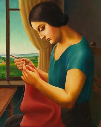 Häkelnde by Georg Schrimpf, 1924 — digital art print download