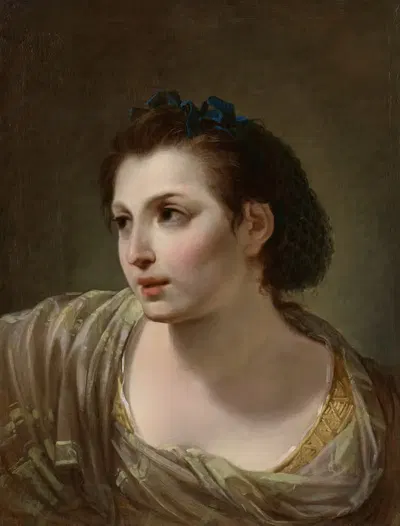 Portrait d'une jeune femme by Hugues Taraval, 1764 — digital art print download
