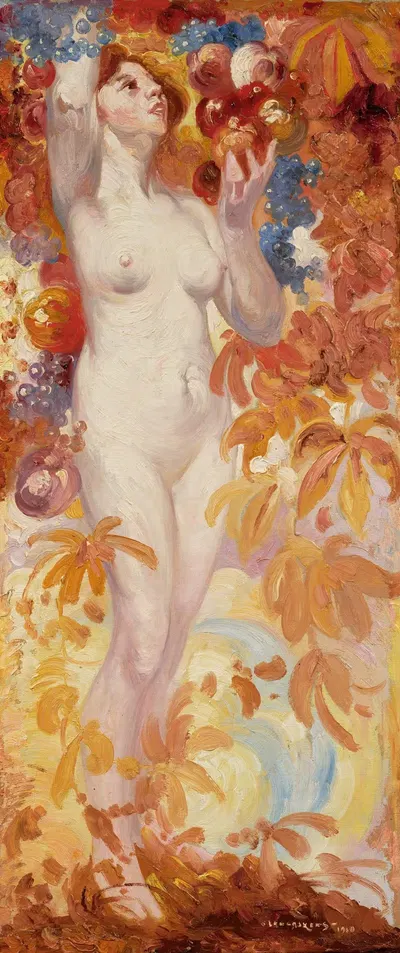 Nude with Fruits by Maurice Langaskens, 1910 — digital art print download