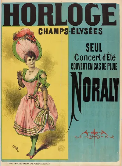 Horloge Champs-Elysees Seul Concert D'eté Couvert En Cas De Pluie Noraly by Imp. Delanchy & Cie, 1880-1890 — digital art…