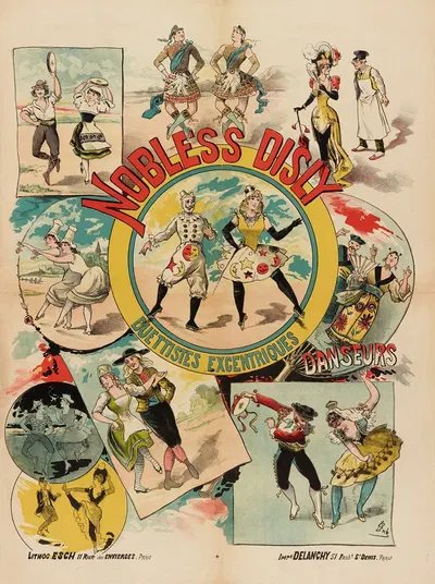 Nobless Disly Duettistes Excentriques Danseurs by Imp. Delanchy & Cie, 1880-1890 — digital art print download