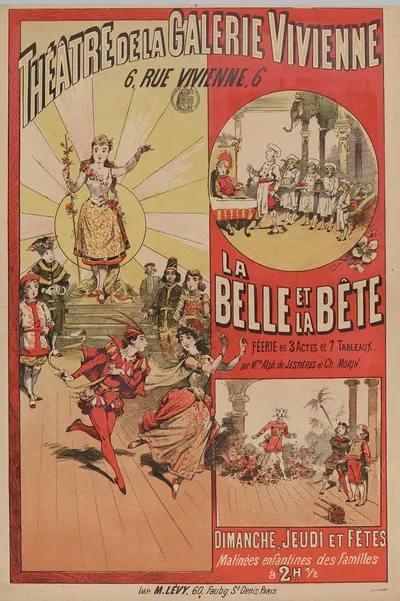 Theâtre De La Galerie Vivienne 6, Rue Vivienne, 6 La Belle Et La Bête by Имп. Эмиль Леви, 1890 — digital art print download