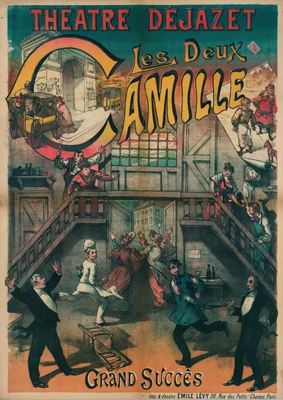 Theâtre Dejazet Les Deux Camille Grand Succes by Имп. Эмиль Леви, 1891 — digital art print download