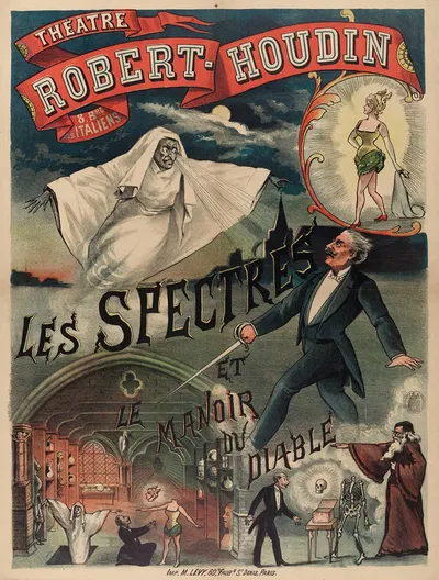 Theatre Robert-Houdin 8. Brd Des Italiens Les Spectres Et Le Manoir Du Diable by Имп. Эмиль Леви, 1880-1900 — digital art…