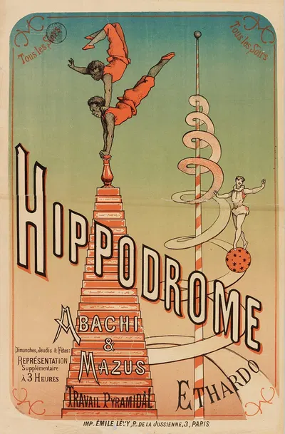Tous Les Soirs Tous Les Soirs Hippodrome Abachi & Mazus Travail Pyramidal by Имп. Эмиль Леви, 1873-1883 — digital art print…