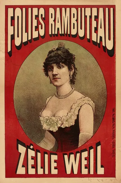 Folies Rambuteau Zelie Weil by Imp. H. Laas, 1880-1900 — digital art print download