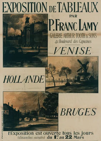Exposition De Tableaux Par P. Franc Lamy by Imp. J. Minot, 1890-1911 — digital art print download
