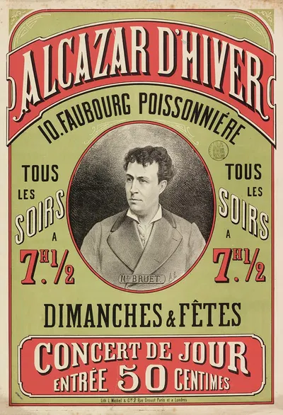Alcazar D'hiver 10. Faubourg Poissonniere Tous Les Soirs A 7h. 12 Tous Les Soirs A 7h. 12 Dimanches & Fête. by Imp. L.…
