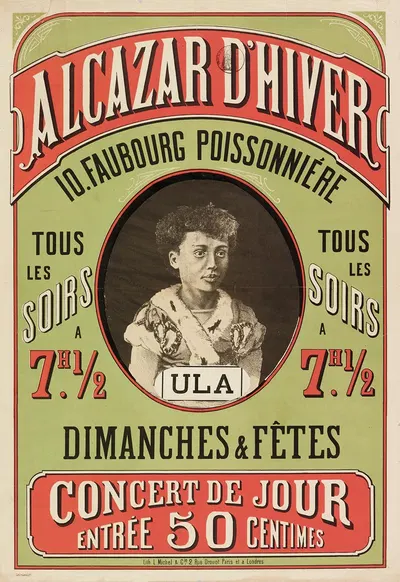 Alcazar D'hiver 10. Faubourg Poissonniere Tous Les Soirs A 7h. 12 Tous Les Soirs A 7h. 12 Dimanches & Fête by Imp. L.…