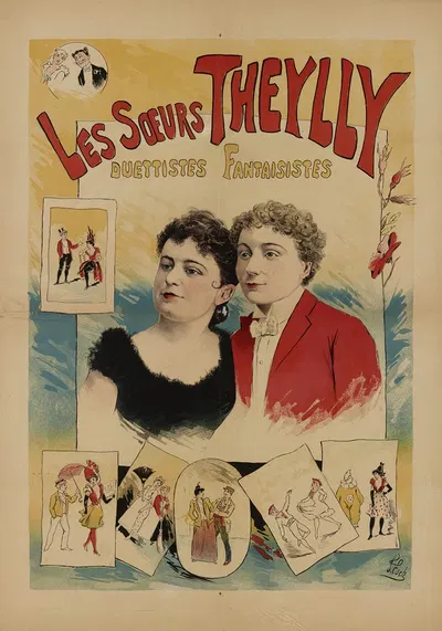 Les Soeurs Theylly Duettistes Fantaisistes by J. Esch, 1880-1900 — digital art print download