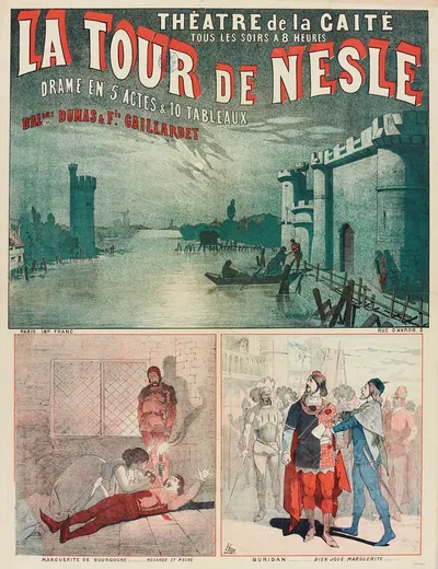 Theatre De La Gaite Tous Les Soirs A 8 Heures La Tour De Nesle by Леон Шубрак, 1882-1883 — digital art print download