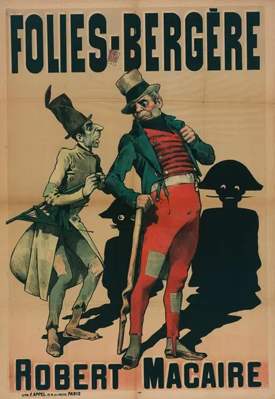 Folies-Bergere Robert Macaire by Lith. F. Appel, 1888 — digital art print download