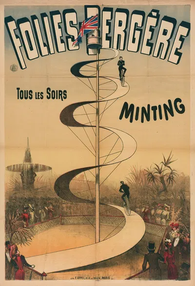 Folies-Bergere Tous Les Soirs Minting by Lith. F. Appel, 1890 — digital art print download