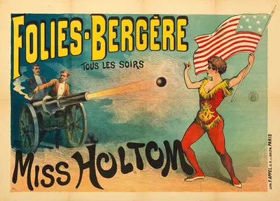 Folies-Bergere Tous Les Soirs Miss Holtom by Lith. F. Appel, 1880-1890 — digital art print download