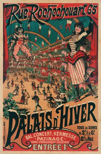 Rue Rochechouart, 65 Palais D'hiver by Lith. F. Appel, 1880-1890 — digital art print download