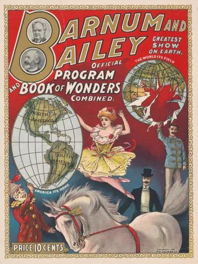Barnum and Bailey official program and book of wonders combined by Курьер Лито. Ко., 1903 — digital art print download
