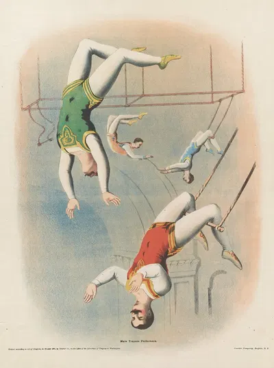 Male trapeze performers by Курьер Лито. Ко. — digital art print download