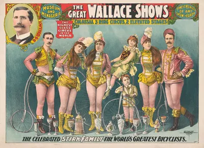 The Great Wallace Shows … The celebrated Stirk Family – the World's greatest bicyclists by Courier Litho. Co., 1898 —…