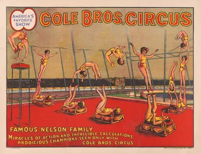 Cole Bros. Circus. Nelson Family by Erie Litho Co. — digital art print download