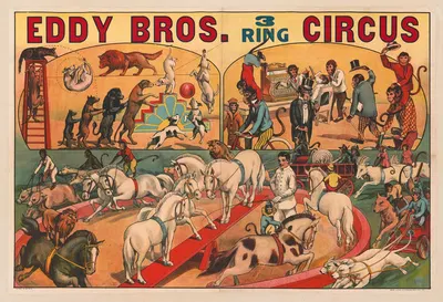 Eddy Bros. 3 ring circus by Erie Litho Co. — digital art print download