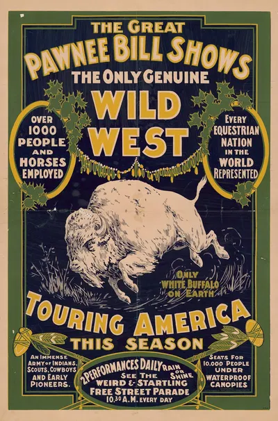 The Great Pawnee Bill shows. The only genuine wild west. Touring America … by Рассел, Морган и Ко, 1903 — digital art print…