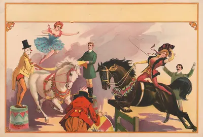 Women performing on horseback by Рассел, Морган и Ко, 1900 — digital art print download