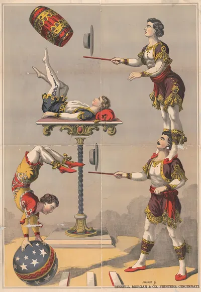 Acrobatic act by Рассел, Морган и Ко, 1870-1880 — digital art print download