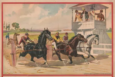 Close finish at a harness race by Strobridge & Co. Lith., 1890 — digital art print download