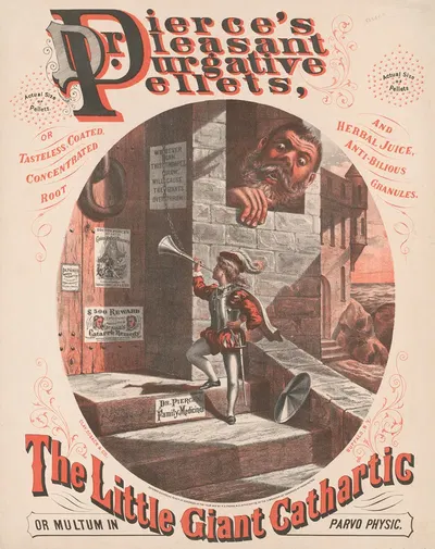 Dr. Pierce's pleasant purgative pellets, the little giant cathartic by Клей, Косаки и Ко., 1872 — digital art print download