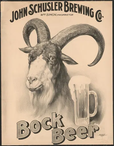 John Schusler Brewing Co., Wm. Simon, proprietor, bock beer by Курьер Лито. Ко., 1899 — digital art print download