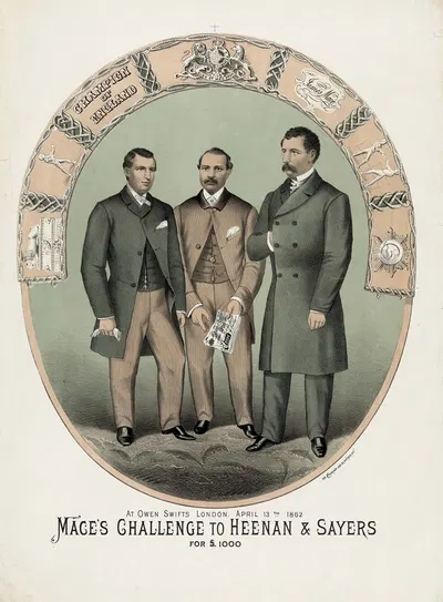 Mace's challenge to Heenan & Sayers by Курьер Лито. Ко., 1882 — digital art print download