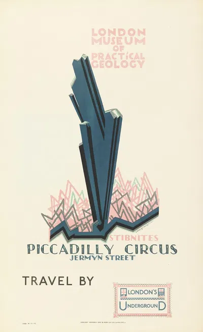 Museum of Practical Geology, for London Underground by Edward McKnight Kauffer, 1921 — digital art print download