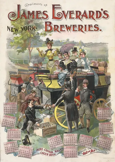 Compliments of James Everard's breweries, New York by Giles Litho., 1895 — digital art print download