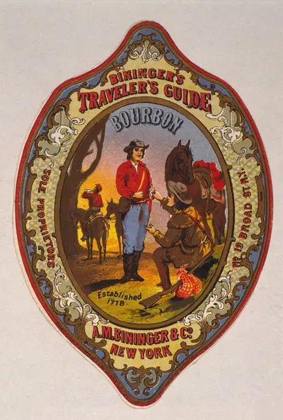 Bininger's Traveler's Guide Bourbon, A.M. Bininger & Co., New York by Сарони, Мэйор и Кнапп Лит., 1861 — digital art print…