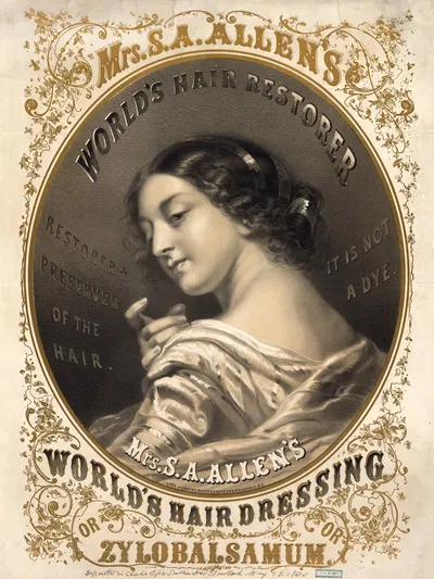 Mrs. S.A. Allen's world's hair dressing or zylobalsamum by Сарони, Мэйор и Кнапп Лит., 1860 — digital art print download