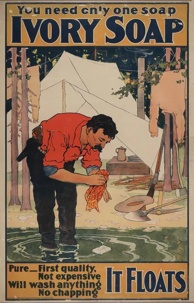 You need only one soap–Ivory soap by Strobridge & Co. Lith., 1898 — digital art print download