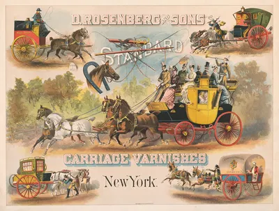 D. Rosenberg & Sons, standard carriage varnishes, New York by The Graphic Co. Lith., 1878 — digital art print download