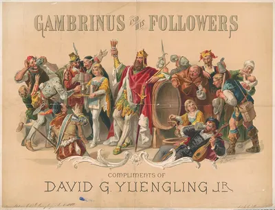 Gambrinus and his followers, compliments of David G. Yuengling, Jr. by Братья Виттеман, 1880 — digital art print download