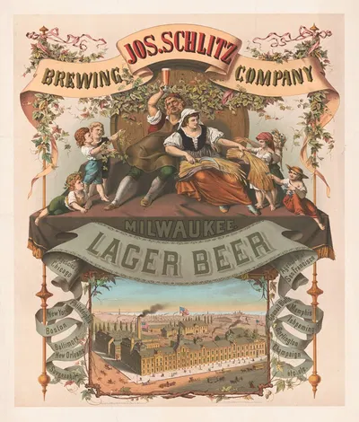 Jos. Schlitz brewing company, Milwaukee lager beer by Братья Виттеман, 1878 — digital art print download