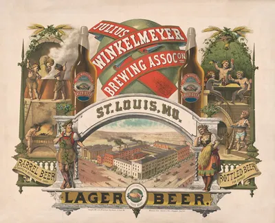 Julius Winkelmeyer Brewing Assocon, St. Louis, MO., lager beer by Братья Виттеман, 1880 — digital art print download