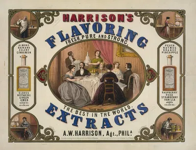 Harrison's flavoring extracts. Philadelphia by Alphonse Bigot, 1853 — digital art print download